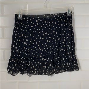 Urban outfitters black polka dot mini skirt